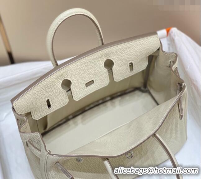 Grade Promotional Hermes Birkin 25cm Bag in Togo Leather 1227 Cream White