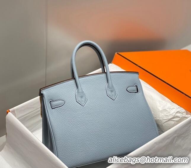 Shop Popular Hermes Birkin 25cm Bag in Togo Leather 1227 Linen Blue