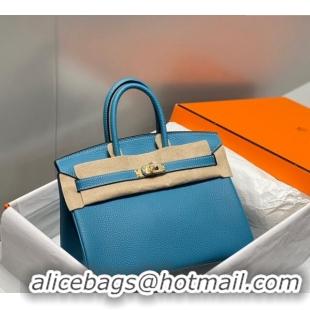 Reasonable Price Hermes Birkin 25cm Bag in Togo Leather 1227 Denim Blue