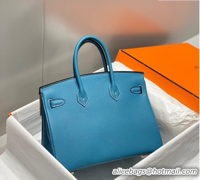 Reasonable Price Hermes Birkin 25cm Bag in Togo Leather 1227 Denim Blue