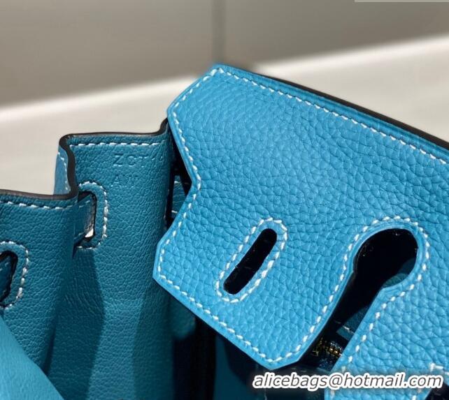 Reasonable Price Hermes Birkin 25cm Bag in Togo Leather 1227 Denim Blue