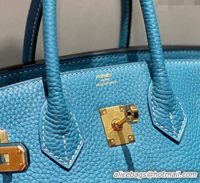 Reasonable Price Hermes Birkin 25cm Bag in Togo Leather 1227 Denim Blue