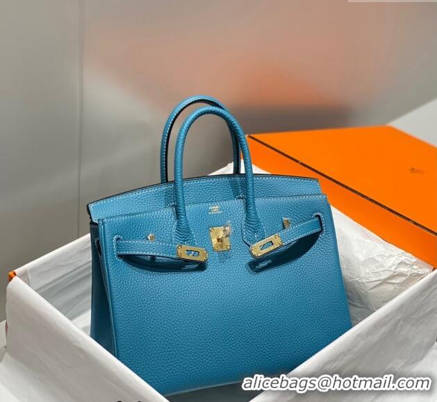 Reasonable Price Hermes Birkin 25cm Bag in Togo Leather 1227 Denim Blue