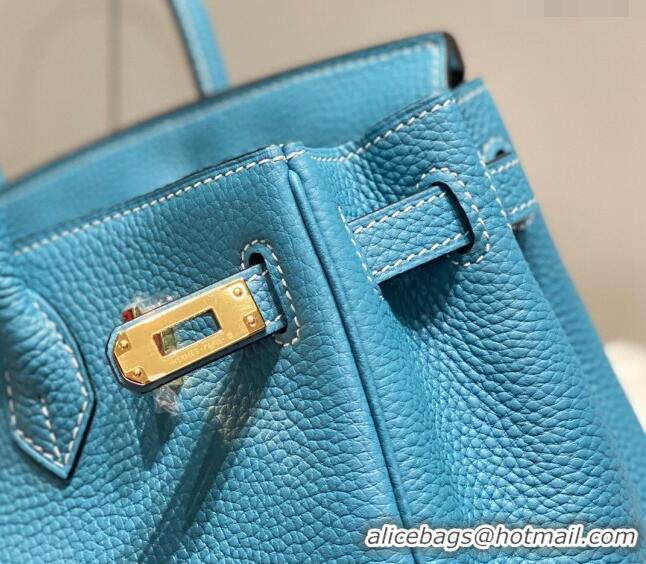 Reasonable Price Hermes Birkin 25cm Bag in Togo Leather 1227 Denim Blue