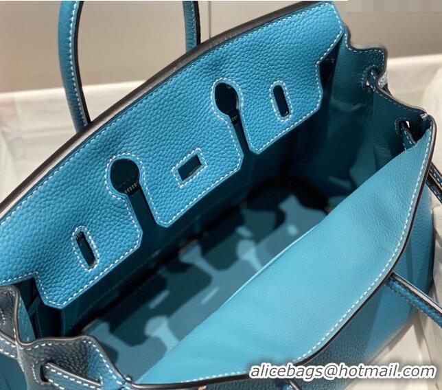 Reasonable Price Hermes Birkin 25cm Bag in Togo Leather 1227 Denim Blue