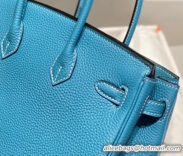 Reasonable Price Hermes Birkin 25cm Bag in Togo Leather 1227 Denim Blue