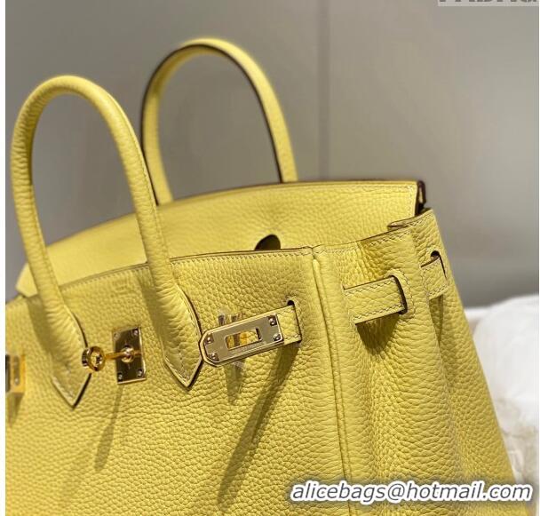 Grade Discount Hermes Birkin 25cm Bag in Togo Leather 1227 Chick Yellow 2023