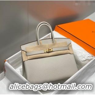 Good Product Hermes Birkin 25cm Bag in Togo Leather 1227 Pearl Grey