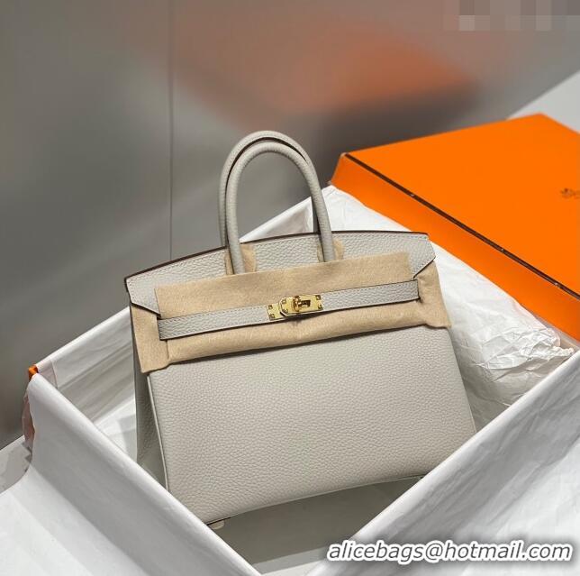 Good Product Hermes Birkin 25cm Bag in Togo Leather 1227 Pearl Grey