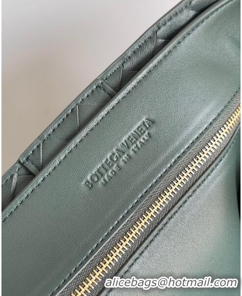 Top Grade Bottega Veneta Large Andiamo Top Handle Bag in Intrecciato Suede Leather 743575 Deep Green 2024