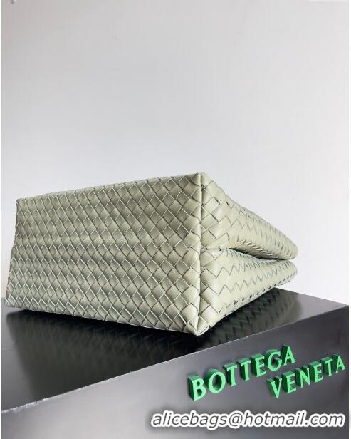 Top Quality Bottega Veneta Large Andiamo Top Handle Bag in Intrecciato Suede Leather 743575 Travertine Green 2024