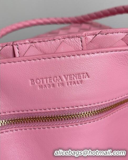 Classic Grade Bottega Veneta Large Andiamo Top Handle Bag in Intrecciato Suede Leather 743575 Pink 2024