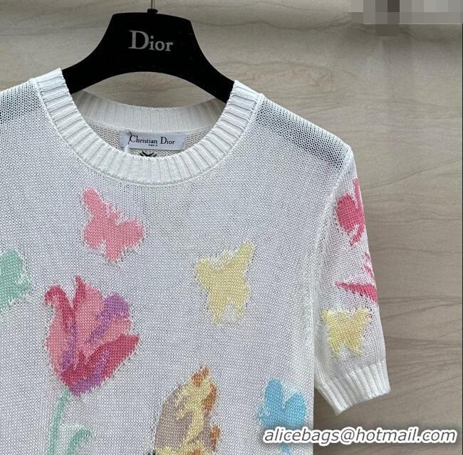 Pretty Style Dior Knit Short-sleeved Sweater D043003 White 2024