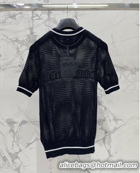 ​Good Taste Dior Knit Short-sleeved Sweater D043007 Black 2024