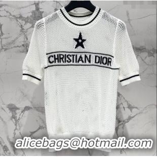 ​Good Product Dior Knit Short-sleeved Sweater D043008 White 2024