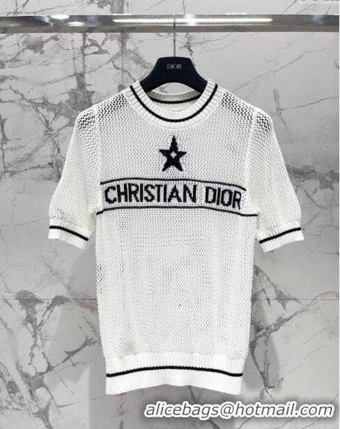 ​Good Product Dior Knit Short-sleeved Sweater D043008 White 2024