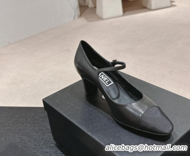 Best Price Chanel Lambskin & Grosgrain Mary Janes Pumps 6.5cm Black 423090