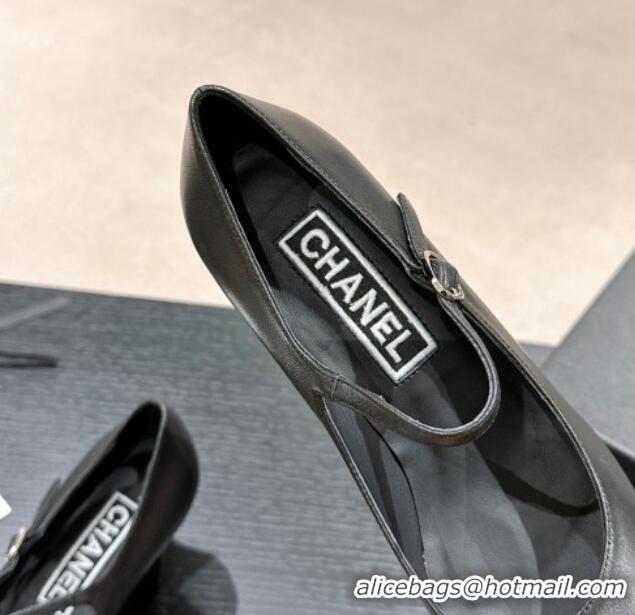 Best Price Chanel Lambskin & Grosgrain Mary Janes Pumps 6.5cm Black 423090