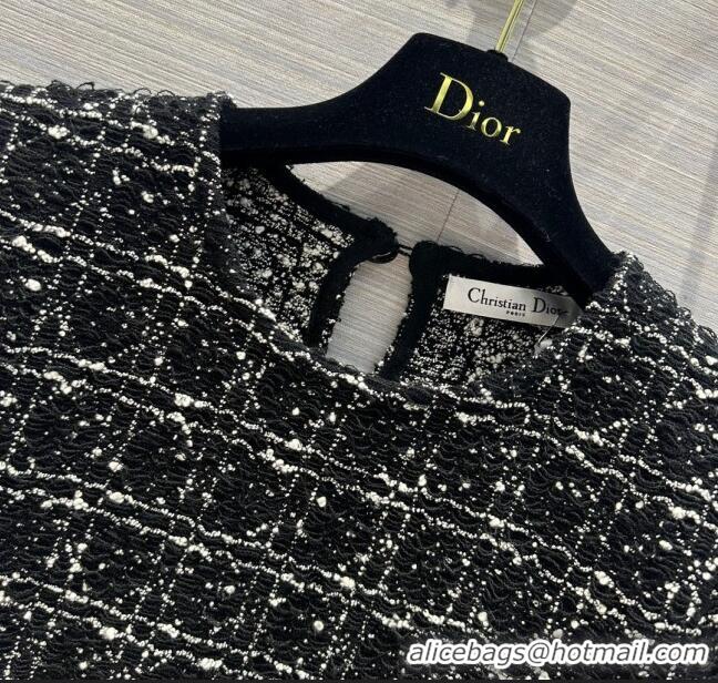 Buy Inexpensive Dior Knit Short-sleeved Sweater D043011 Black 2024