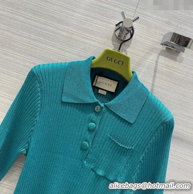 Top Grade Gucci Knit Short-sleeved Sweater G043014 Green 2024