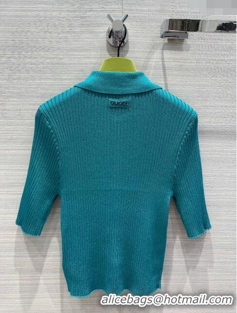 Top Grade Gucci Knit Short-sleeved Sweater G043014 Green 2024