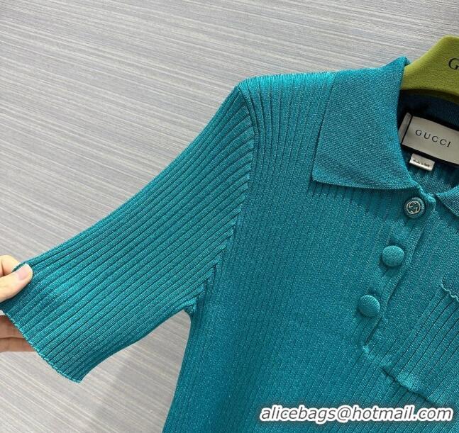 Top Grade Gucci Knit Short-sleeved Sweater G043014 Green 2024