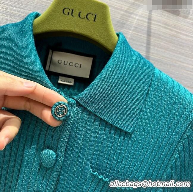 Top Grade Gucci Knit Short-sleeved Sweater G043014 Green 2024