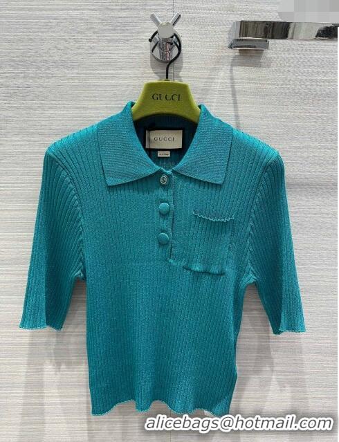 Top Grade Gucci Knit Short-sleeved Sweater G043014 Green 2024