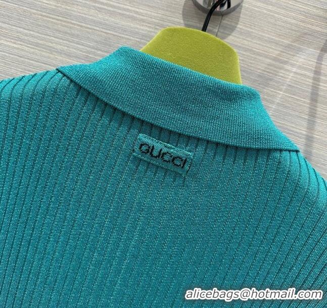 Top Grade Gucci Knit Short-sleeved Sweater G043014 Green 2024