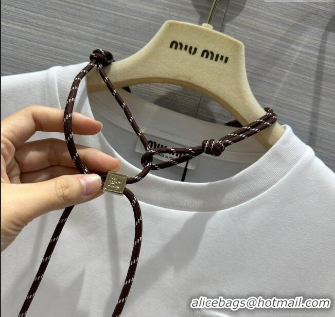 Famous Brand Miu Miu Cotton T-shirt M043017 White 2024