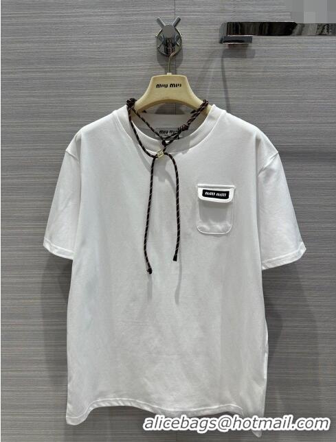 Famous Brand Miu Miu Cotton T-shirt M043017 White 2024