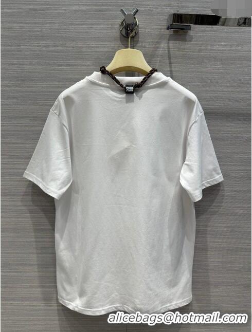 Famous Brand Miu Miu Cotton T-shirt M043017 White 2024