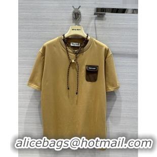 Trendy Design Miu Miu Cotton T-shirt M043019 Brown 2024