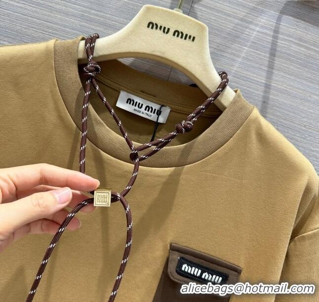 Trendy Design Miu Miu Cotton T-shirt M043019 Brown 2024