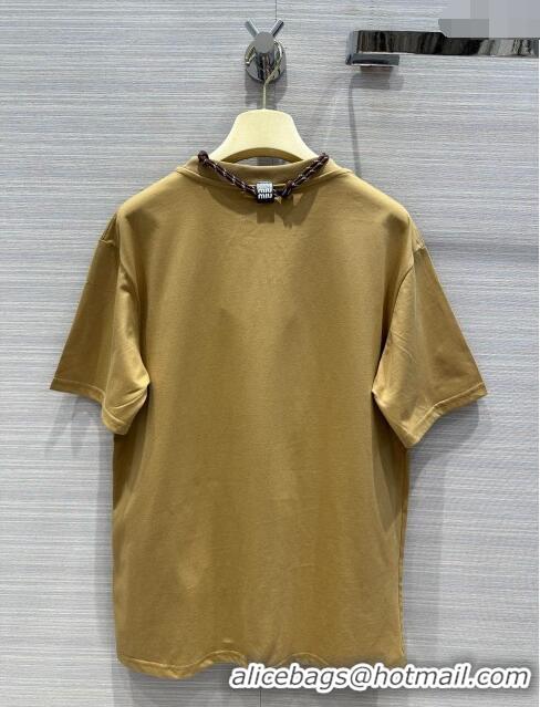 Trendy Design Miu Miu Cotton T-shirt M043019 Brown 2024