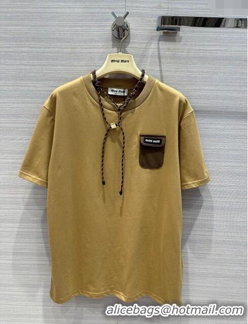 Trendy Design Miu Miu Cotton T-shirt M043019 Brown 2024