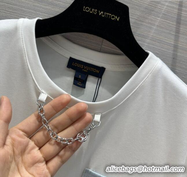 Promotional Louis Vuitton Cotton T-shirt LV043021 White 2024