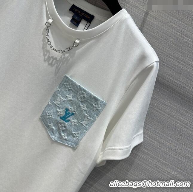 Promotional Louis Vuitton Cotton T-shirt LV043021 White 2024