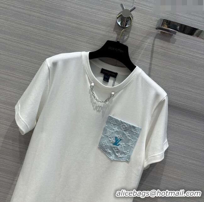 Promotional Louis Vuitton Cotton T-shirt LV043021 White 2024