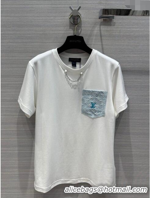 Promotional Louis Vuitton Cotton T-shirt LV043021 White 2024