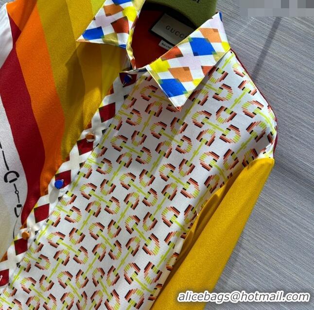 Top Grade Gucci Silk Shirt LV043023 Multicolor 2024