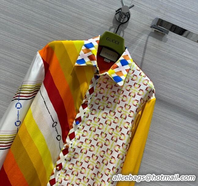 Top Grade Gucci Silk Shirt LV043023 Multicolor 2024