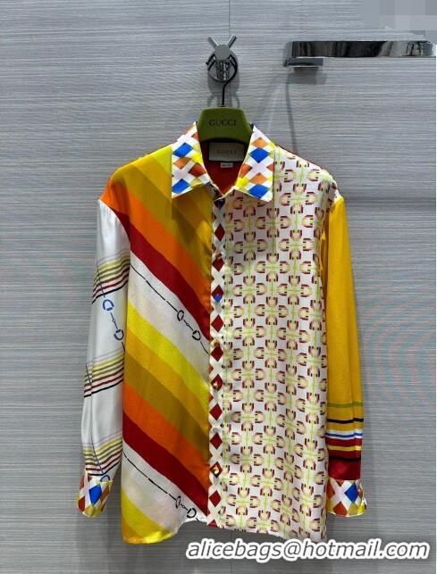 Top Grade Gucci Silk Shirt LV043023 Multicolor 2024