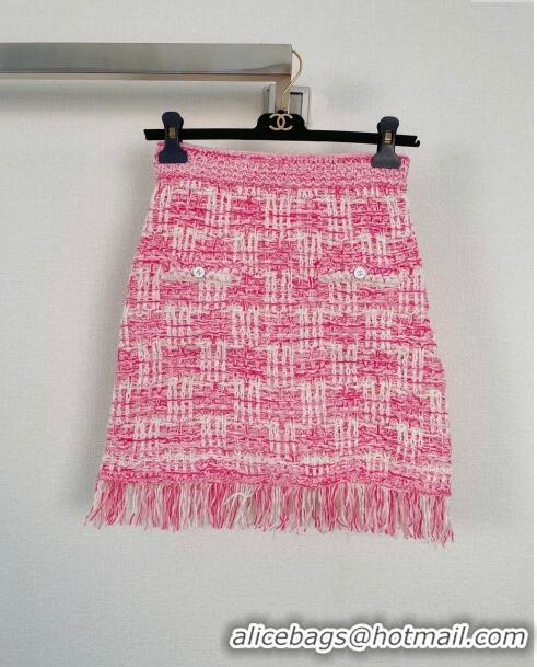 Well Crafted Chanel Knit Skirt CH043030 Pink 2024