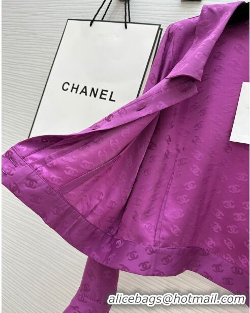 Top Grade Chanel Silk Shirt CH043034 Purple 2024