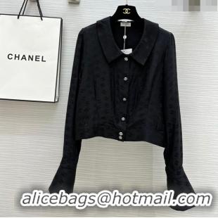 Unique Style Chanel Silk Shirt CH043035 Black 2024