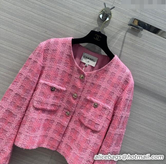 Luxury Discount Chanel Tweed Jacket CH043036 Pink 2024