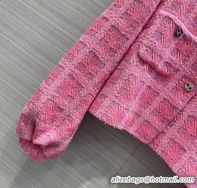 Luxury Discount Chanel Tweed Jacket CH043036 Pink 2024