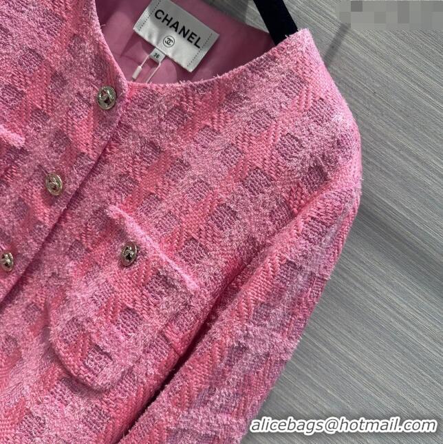 Luxury Discount Chanel Tweed Jacket CH043036 Pink 2024