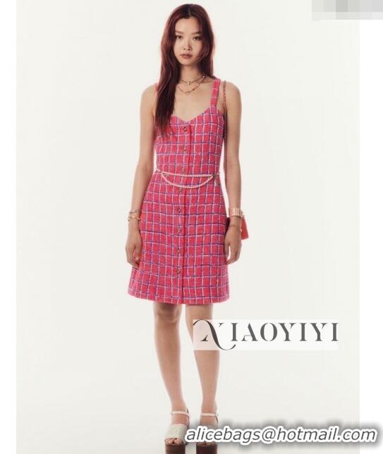 Well Crafted Chanel Tweed Dress CH043037 Pink 2024